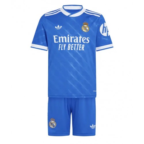 Lacne Dětský Futbalové dres Real Madrid Kylian Mbappe #10 2025-26 Krátky Rukáv - Tretina (+ trenírky)